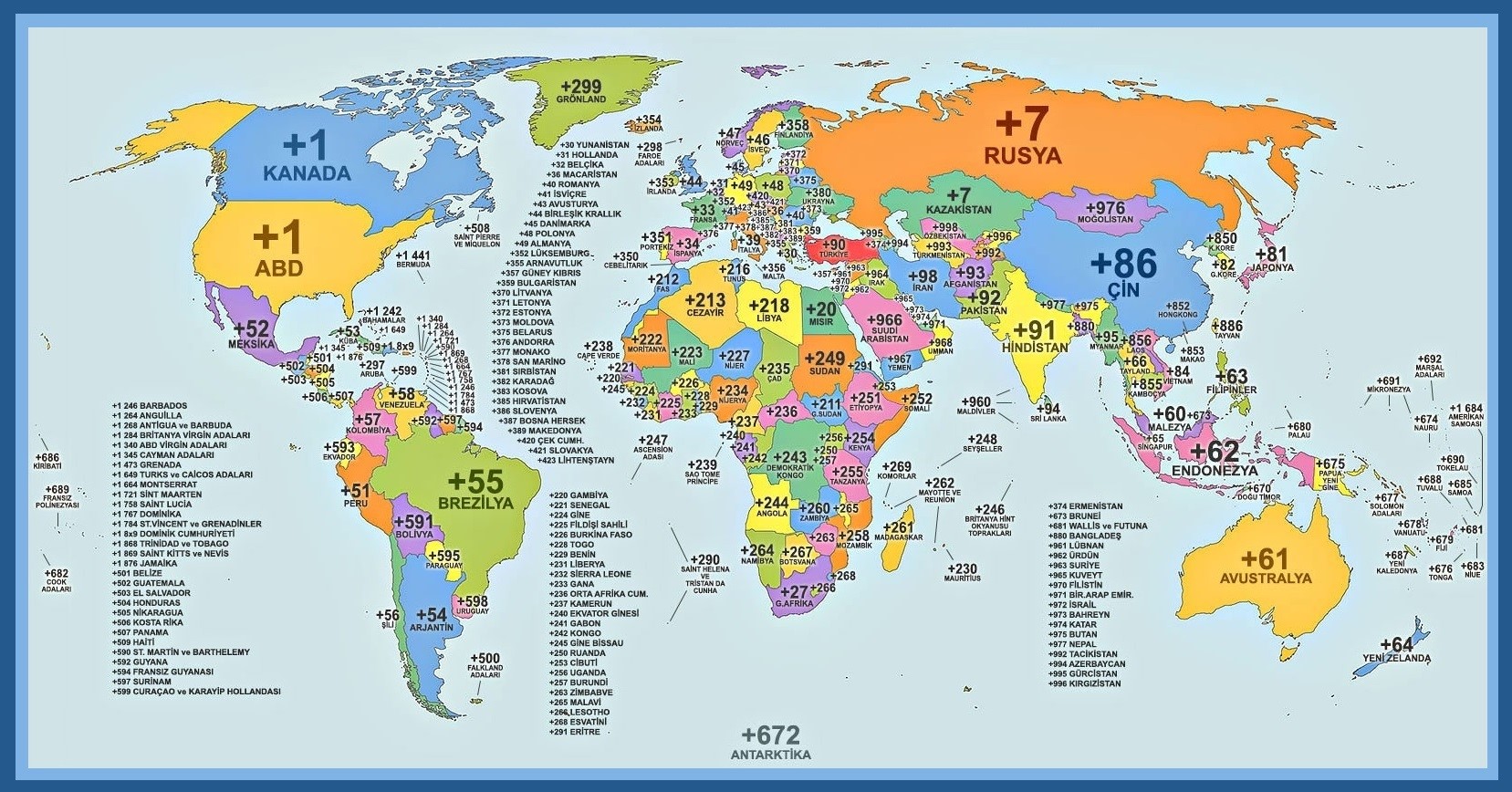 Ülke Kodları Haritası